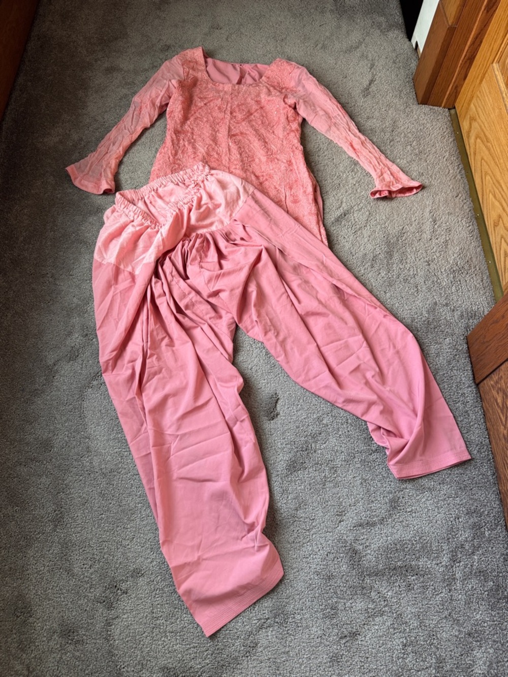 Pink Kurta & Pants Casual Comfy Matching Set SIZE M